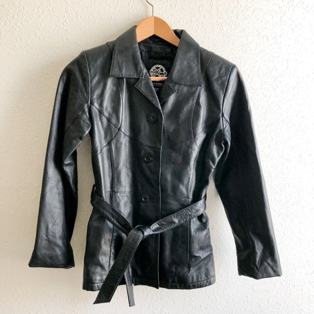 Wilson's Leather Belted Jacket Size Small